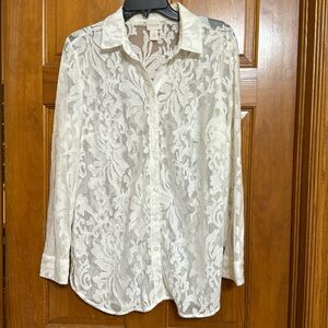 CHICOS SHEER BLOUSE SIZE 1